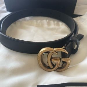 Gucci Leather belt with Double G buckle - Size 65